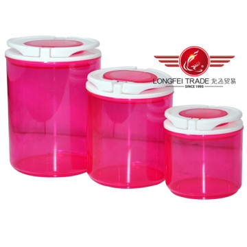 Round Transparent Plastic Canister with Lids